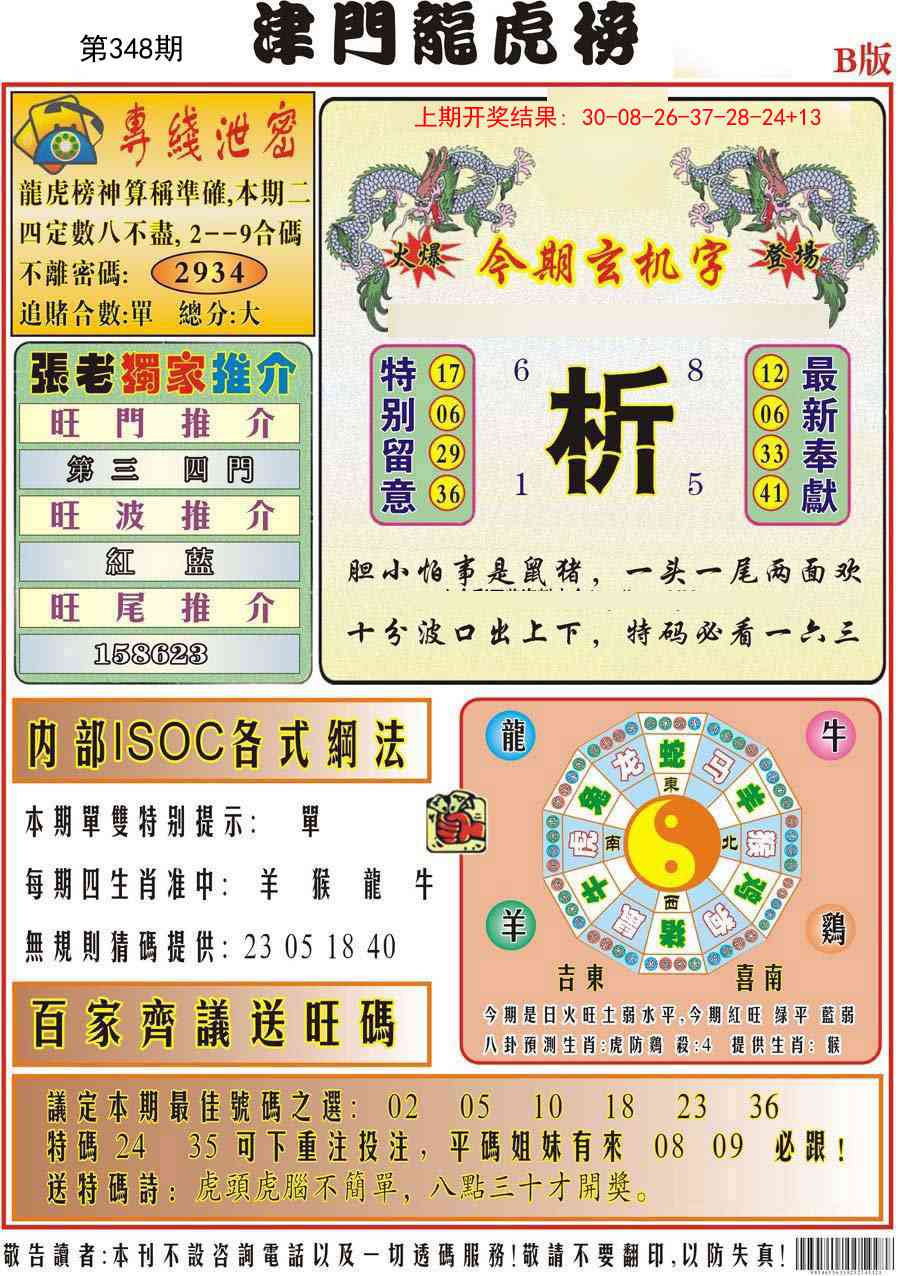 348期津门龙虎榜B[图]