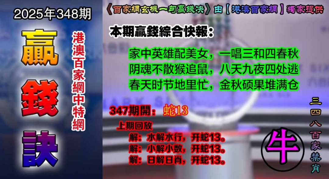 348期百家赢钱决[图]